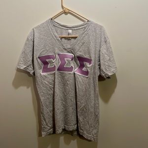 Sigma sigma sigma purple and gray tshirt